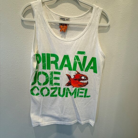 Pirana Joe Cozumel Graphic Tank Top Small Unisex T-shirt Summer Vacation Tropi - Picture 1 of 7